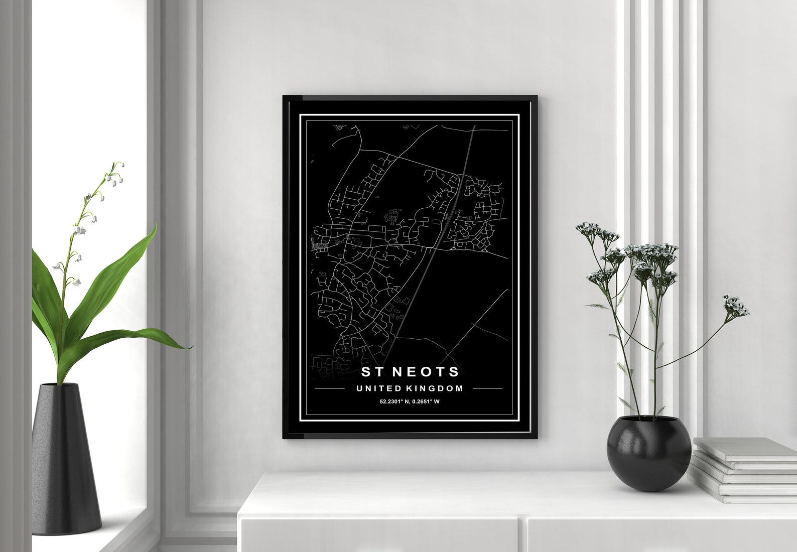ST NEOTS MAP High Res Map Map of St Neots St Neots Map Etsy
