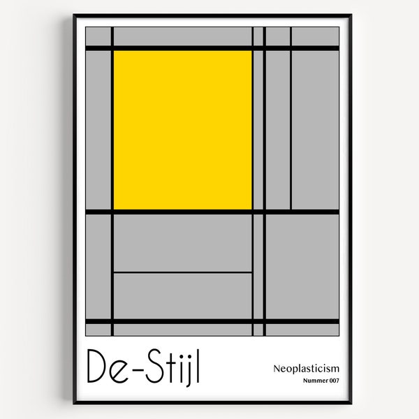 DE-STIJL PRINT, De-Stijl Poster, Abstract Art print, De-Stijl Art Poster, Neoplasticism Print, De-Stijl Circle, Neoplasticism Poster, 007