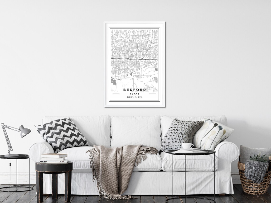 BEDFORD MAP DOWNLOAD High Res Map Map of Bedford Bedford Etsy Canada