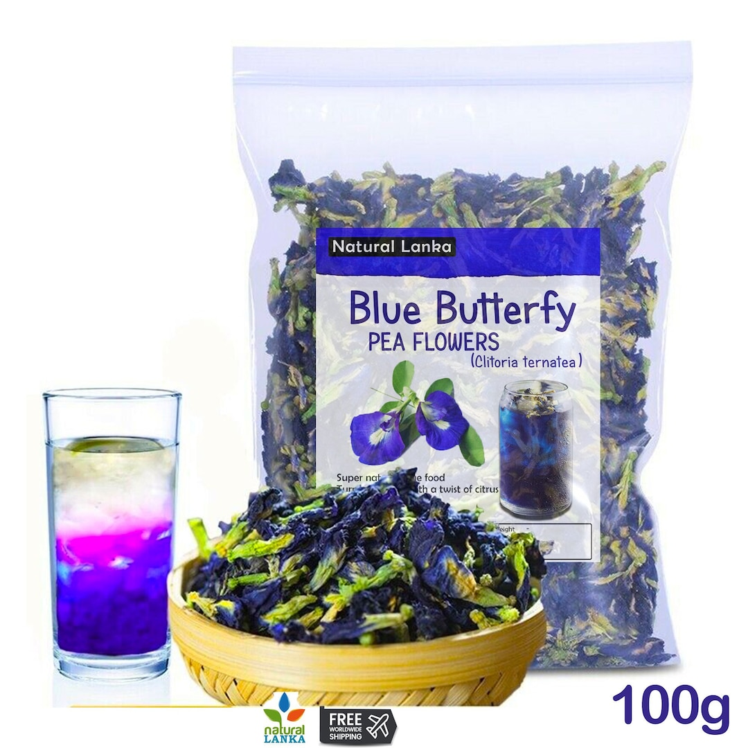 100g Organic Dried Butterfly Pea Flower Tea Clitoria Ternatea Etsy