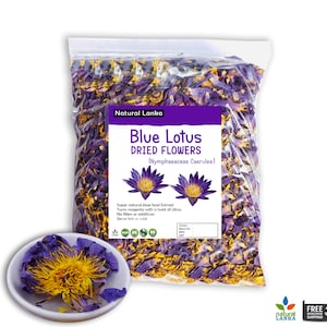 1oz. Fiori di loto blu · Premium Nymphaea caerulea · Erba di loto blu egiziano · Tè Yoga per la meditazione
