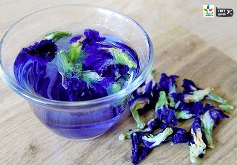 100% Organic Dried Butterfly Pea Flower Tea Clitoria ternatea Herbal Tea/ Pure Organic Natural Herbal Blue Drink/ NON_GMO Herbal Blue Tea image 4