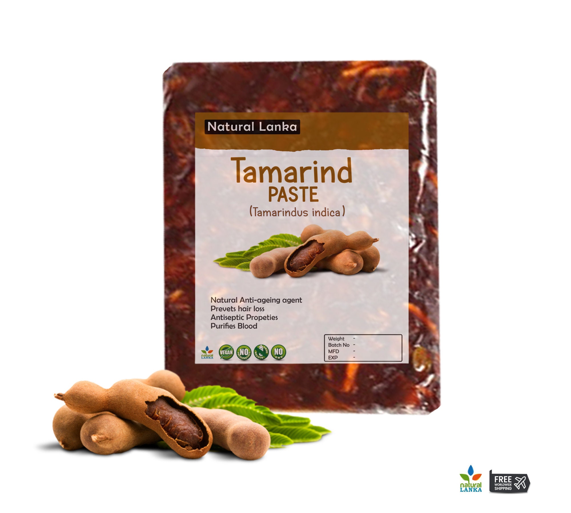 Pâte de TAMARIN BIO Sans pépins Qualité PREMIUM GRADE A Tamarin