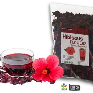 Organic Hibiscus Flowers | Dried Herbs | Culinary Grade | Metaphysical | Natural Herbs | Wicca | Witchcraft | Meditation