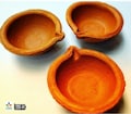 Handmade Clay Oil Lamp, Traditional Festival Decor with Free Wicks product logo