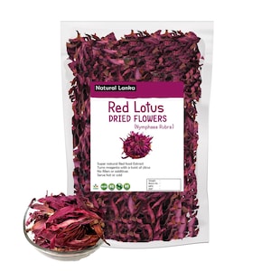 Premium Egyptian Red Lotus Flowers, 100% Organic Nymphaea Rubra Flowers, Blue Lotus Alternative, Handcrafted, Non-GMO, Vegan