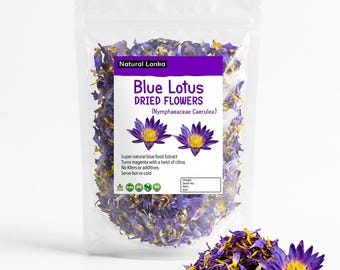 Organic Blue Lotus Flowers • Crushed 30g • Nymphaea caerulea, Dream Tea