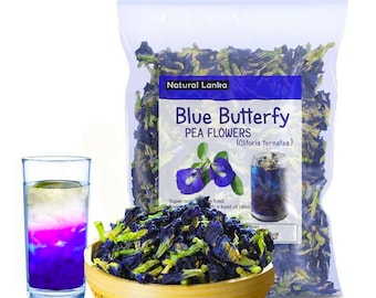 50g Blue Butterfly Pea Flower Tea Organic Herbal Blue Drink Clitoria ternatea Herbal Blue Tea | MEMORY Booster