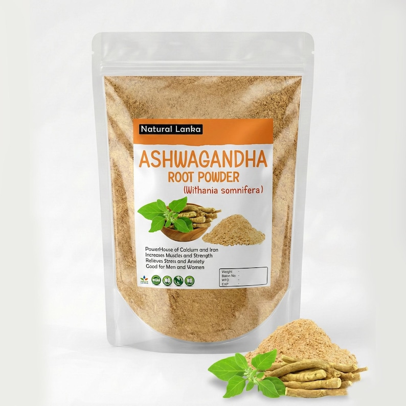 Biologisch ashwagandha-wortelpoeder | Veganistisch supplement afbeelding 1