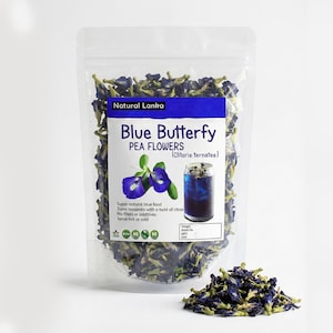 Tè biologico al fiore di pisello farfalla blu / Clitoria Ternatea, bevanda alle erbe
