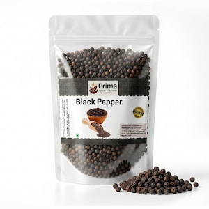 Organic Black Pepper Whole Peppercorns – Fresh Piper Nigrum, Whole Black Pepper for Grinder, Cooking, Seasoning & Gourmet Recipes