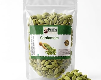 Premium Organic Green Cardamom | Whole Pods Grade A | Elettaria Cardamomum | Dried Aromatic Spice