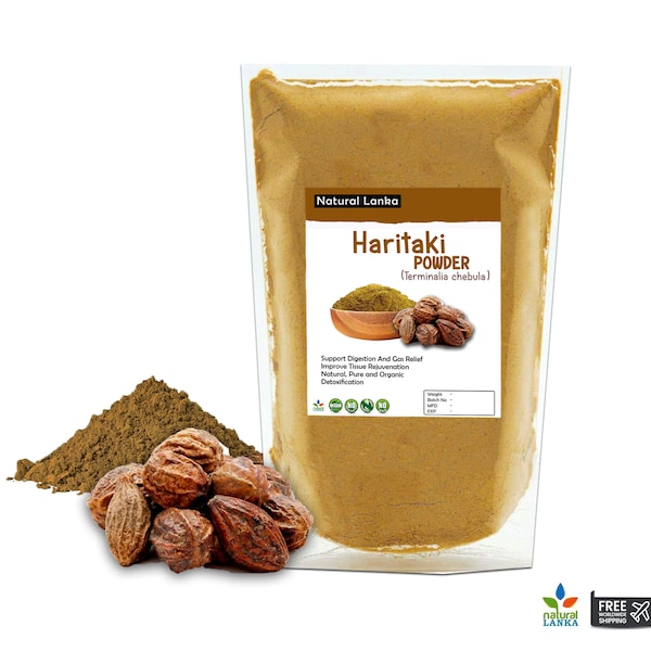 Haritaki Powder, Organic Terminalia chebula  (Harade), Ayurveda Herb Chebulic Myrobalan - 100% Organic and Natural Harade