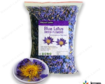 Crushed Egyptian Blue Lotus Flowers • 100% Organic • Nymphaea caerulea • Free of Pesticides Additives & Fertilizers