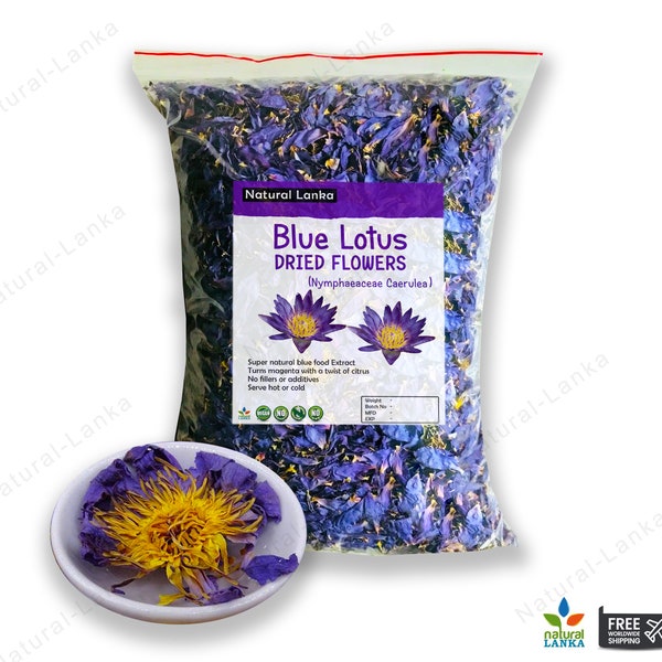 Crushed Egyptian Blue Lotus Flowers • 100% Organic • Nymphaea caerulea • Free of Pesticides Additives & Fertilizers