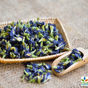 100% Organic Dried Butterfly Pea Flower Tea Clitoria ternatea Herbal Tea/ Pure Organic Natural Herbal Blue Drink/ NON_GMO Herbal Blue Tea image 2