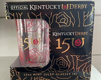 Set of 4 - Official Kentucky Derby Mint Julep Glasses - 2024 - 150th Running