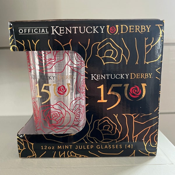 Set of 4 - Official Kentucky Derby Mint Julep Glasses - 2024 - 150th Running