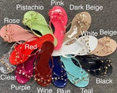 Jelly Sandals with Studded Bow