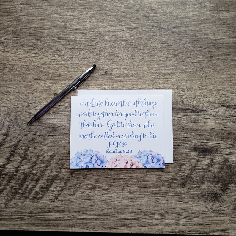 Bible Verse Scripture Greeting Cards Romans 8:28 Cards - Etsy