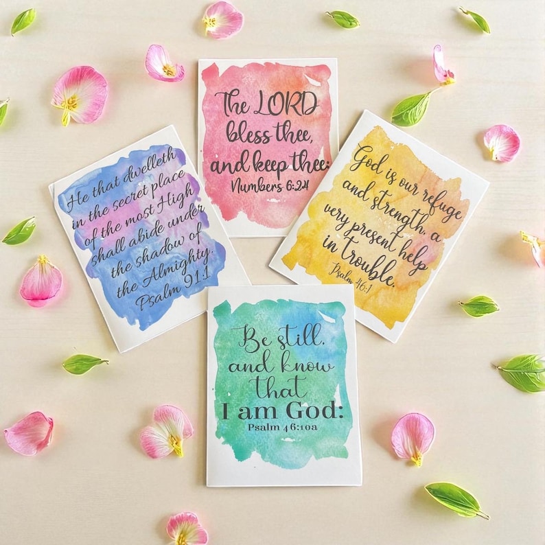 Set of 8 Bible Verse Scripture Greeting Cards, Bible Verse Greeting ...