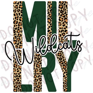 Millry Wildcats mascot PNG sublimation digital design