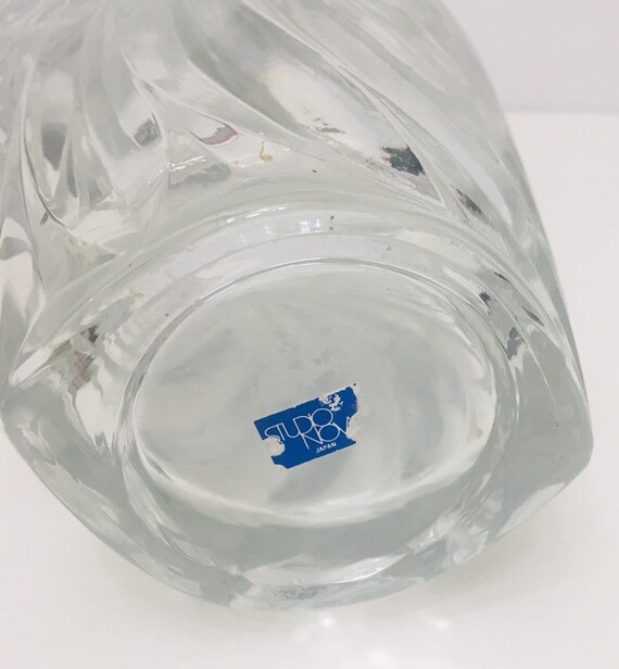 Cut Crystal Vase By Studio Nova Japan Heavy Swirl Pattern Etsy