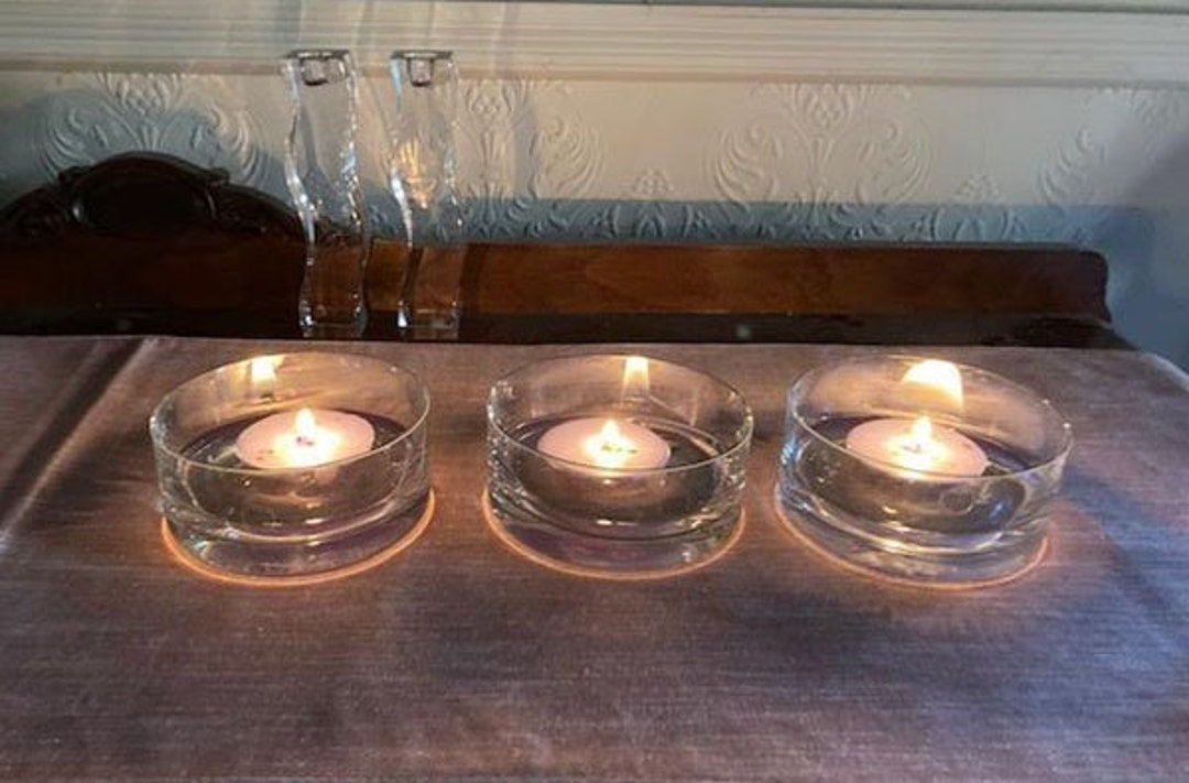 FLOATING CANDLES in Glass Cyclinder Bowl Floating Candles Etsy