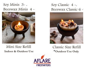 FIRE BOWL CAULDRON Beeswax Soy Wax Refills, Tabletop Fire Refill