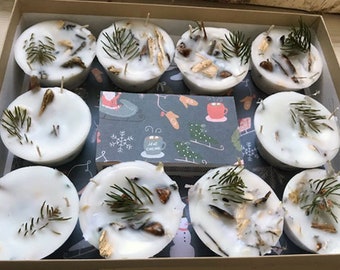 SET OF 10 FIRESTARTERS, Winter Theme Woodstove Fireplace Fire Starters, Winter Hygge Cozy Housewarming Holiday Winter Gift