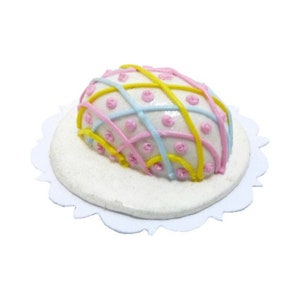 Dollhouse Miniature Easter Cake; 1:12 Scale Miniature Cake for Easter; Dollhouse Easter Egg Cake; Miniature Easter Cake; Miniature Food