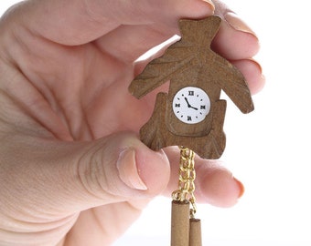 Miniature Cuckoo Clock; Dollhouse Cuckoo Clock; Wall Clock for Dollhouse; Miniature Dollhouse Cuckoo Clock