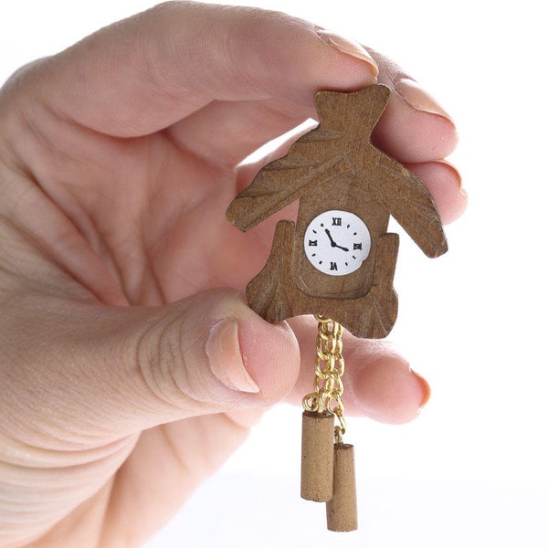 Miniature Cuckoo Clock; Dollhouse Cuckoo Clock; Wall Clock for Dollhouse; Miniature Dollhouse Cuckoo Clock