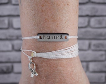 Lung Cancer Bracelet Pack, Lung Cancer Awareness, Lung Cancer Bracelet, Mesothelioma, Cancer Care Package for Women,  (White)