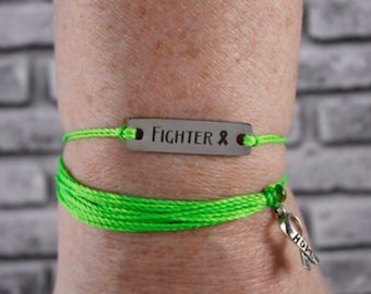 Lymphoma Bracelet Pack, Non-Hodgkins Lymphoma, Bile Duct Bracelet, Lymphoma Cancer, Bile Duct Cancer, Gallbladder Cancer (Lime Green)