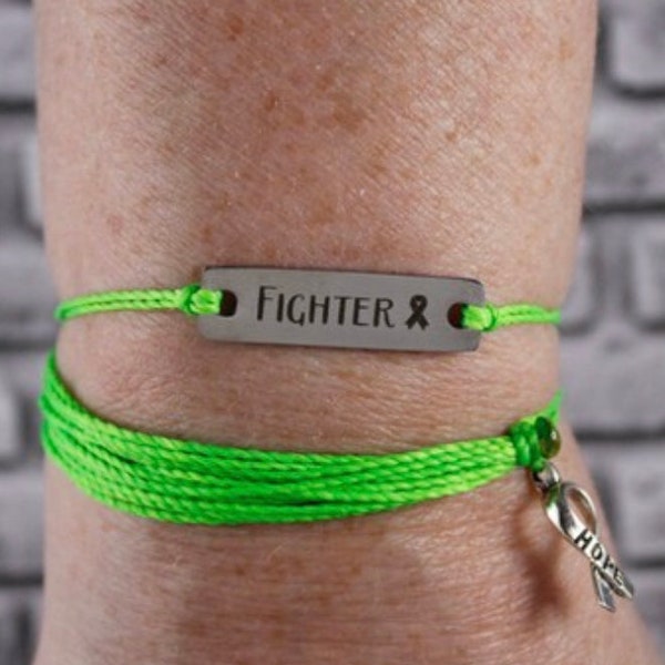 Lymphoma Bracelet Pack, Non-Hodgkins Lymphoma, Bile Duct Bracelet, Lymphoma Cancer, Bile Duct Cancer, Gallbladder Cancer (Lime Green)