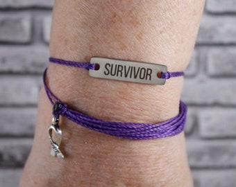 Bracelet Pack, Pancreatic Cancer Awareness, Pancreatic Cancer Bracelet, Leiomyosarcoma, Gynecological, Hodgkin's Lymphoma Awareness (Purple)