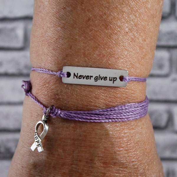 Esophagus Cancer, Esophageal Cancer, Esophageal Cancer Bracelet, Stomach Cancer Awareness Bracelet, Alzheimer Awareness (Light Purple)