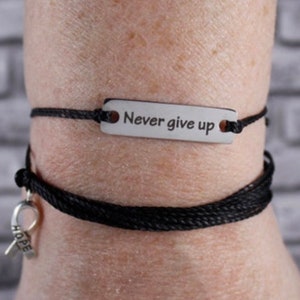 Melanoma Cancer, Melanoma awareness bracelet, Melanoma awareness, Melanoma cancer awareness jewelry for women, Melanoma cancer gift (Black)