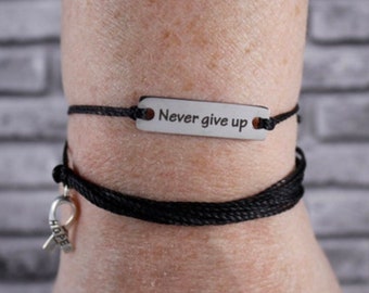Melanoma Cancer, Melanoma awareness bracelet, Melanoma awareness, Melanoma cancer awareness jewelry for women, Melanoma cancer gift (Black)