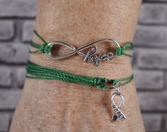 Liver Cancer, Liver Cancer Bracelet, Liver Cancer Awareness, Bile Duct Cancer, Adrenal Cancer, Cancer Gifts for Women (Dark Green)