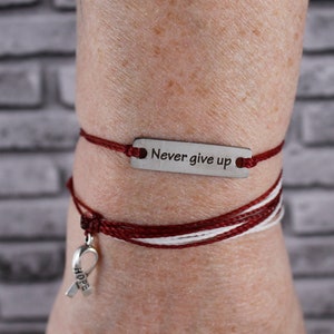 Sports Accessory Store Custom Multiple Myeloma Awareness Never Give Up Bracelet Choose Initial Sports Accessory Store Custom Multiple Myeloma Awareness Never Give Up Bracelet Choose Initial