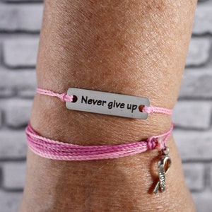 Breast Cancer Awareness Bracelet Pack, Breast Cancer Awareness, Cancer Care Package, Cancer Gifts, Cancer Gifts for Him and Her (Pink)
