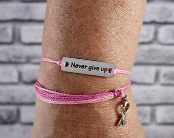 Breast Cancer Awareness Bracelet Pack, Breast Cancer Awareness, Cancer Care Package, Cancer Gifts, Cancer Gifts for Him and Her (Pink)