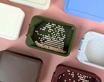 Diamond Art Tray with Lid & Pour Spout: 2 Sizes | Diamond Painting Organizer for Drills