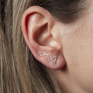 Handmade Silver Ear Climber Earrings.