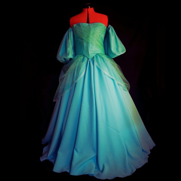 Ariel vestido verde azulado Cosplay