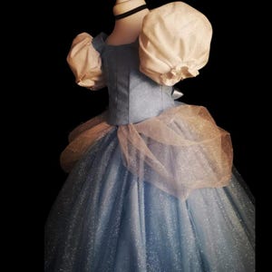 Kopciuszek Dziecko Sukienka Cosplay dla dziewczynek | Błyszczący tiul i bawełna, podwójna spódnica | Idealna na urodziny i specjalne okazje