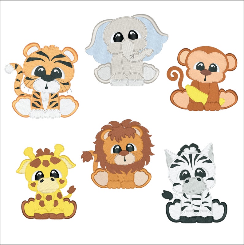 Zoo Animals Bundle Machine Embroidery Etsy