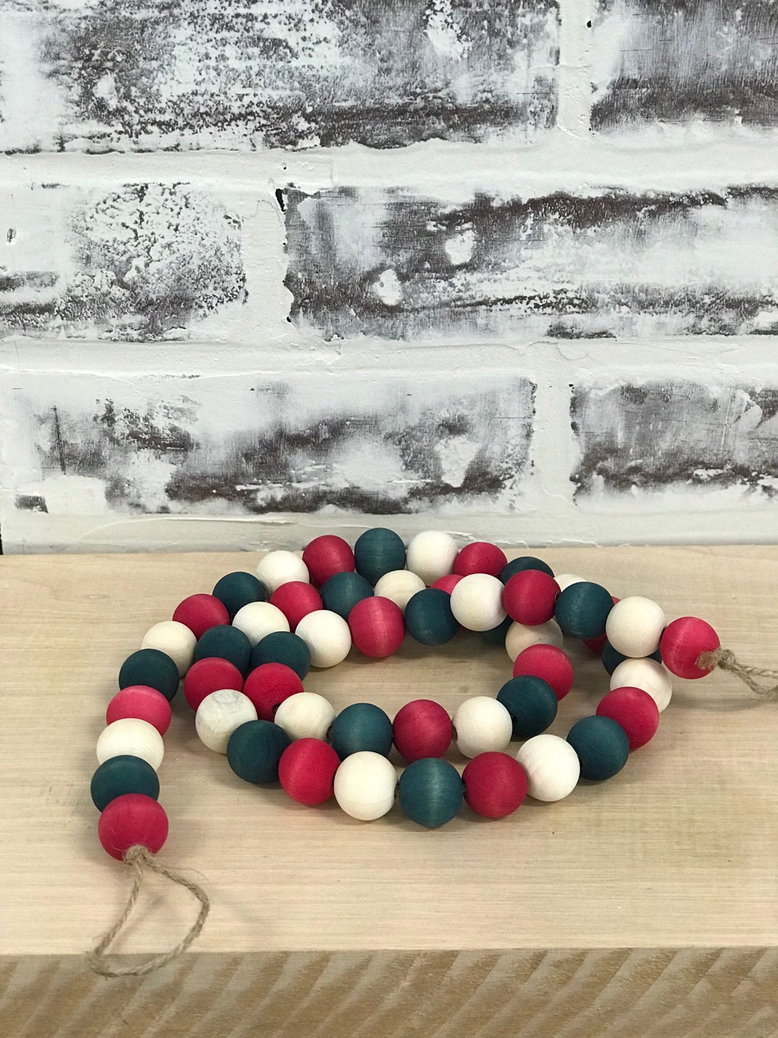 Wooden Bead Garland Classic Christmas Various Lengths | Etsy